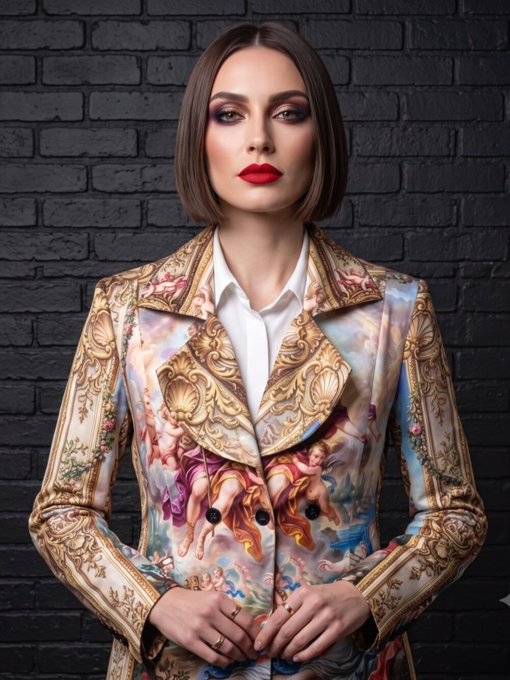 Conceptual Subculture Custom Bespoke Baroque Satin Blazer Size Large Rococo Myth - Picture 10 of 16